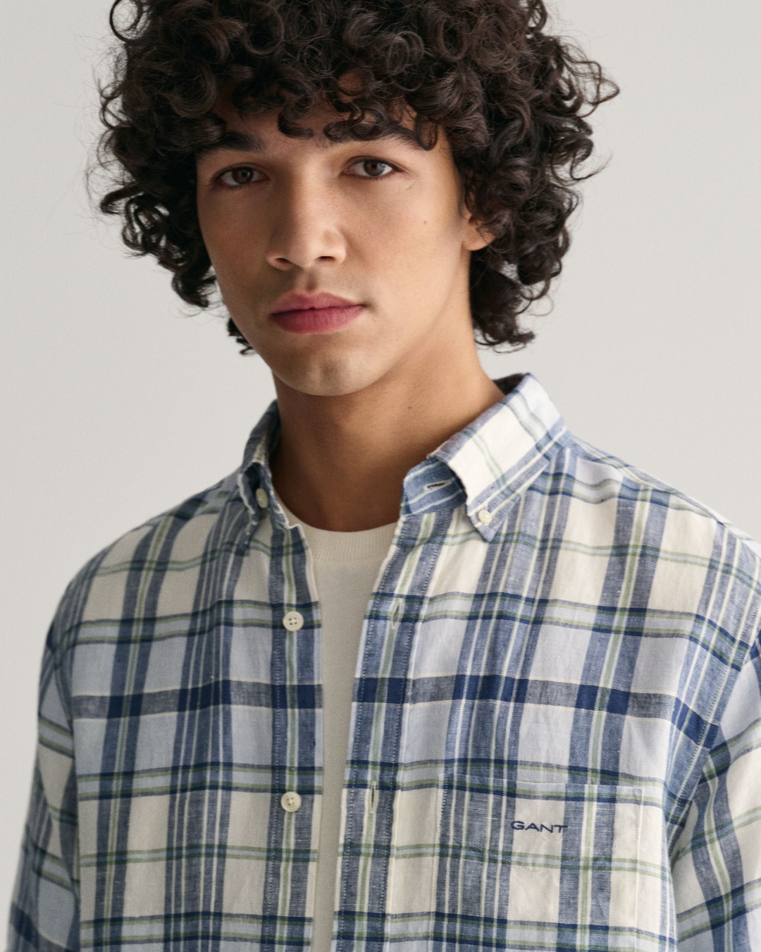 Regular Linen Madras SS Shirt