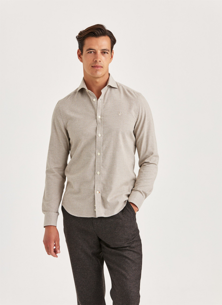 Slim Soft Twill Dogtooth Shirt