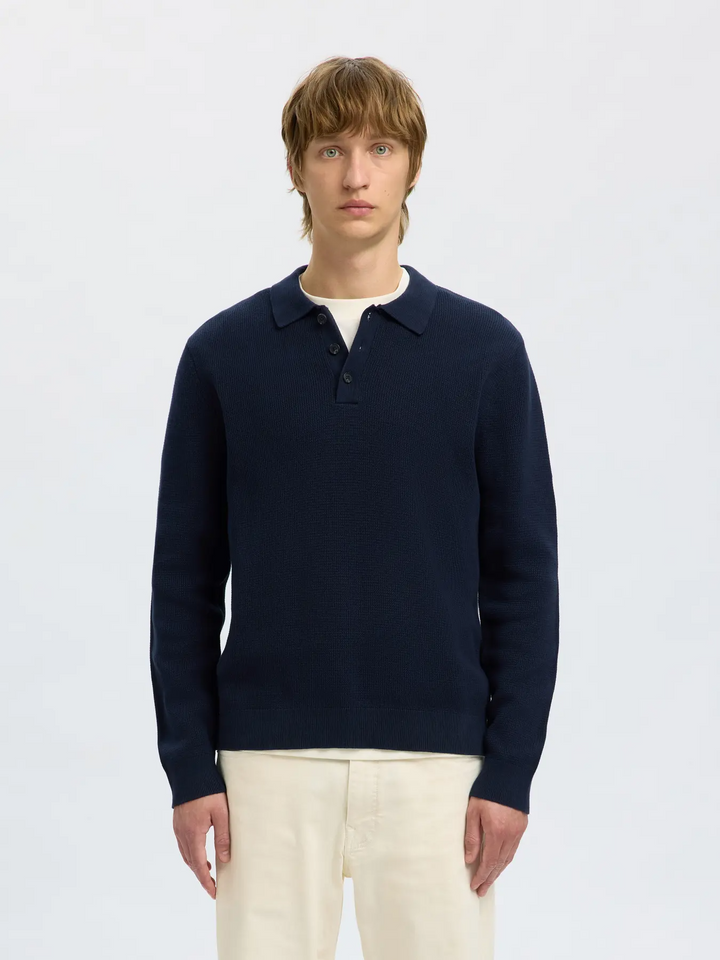 SLHDane Ls knit  Structure polo neck
