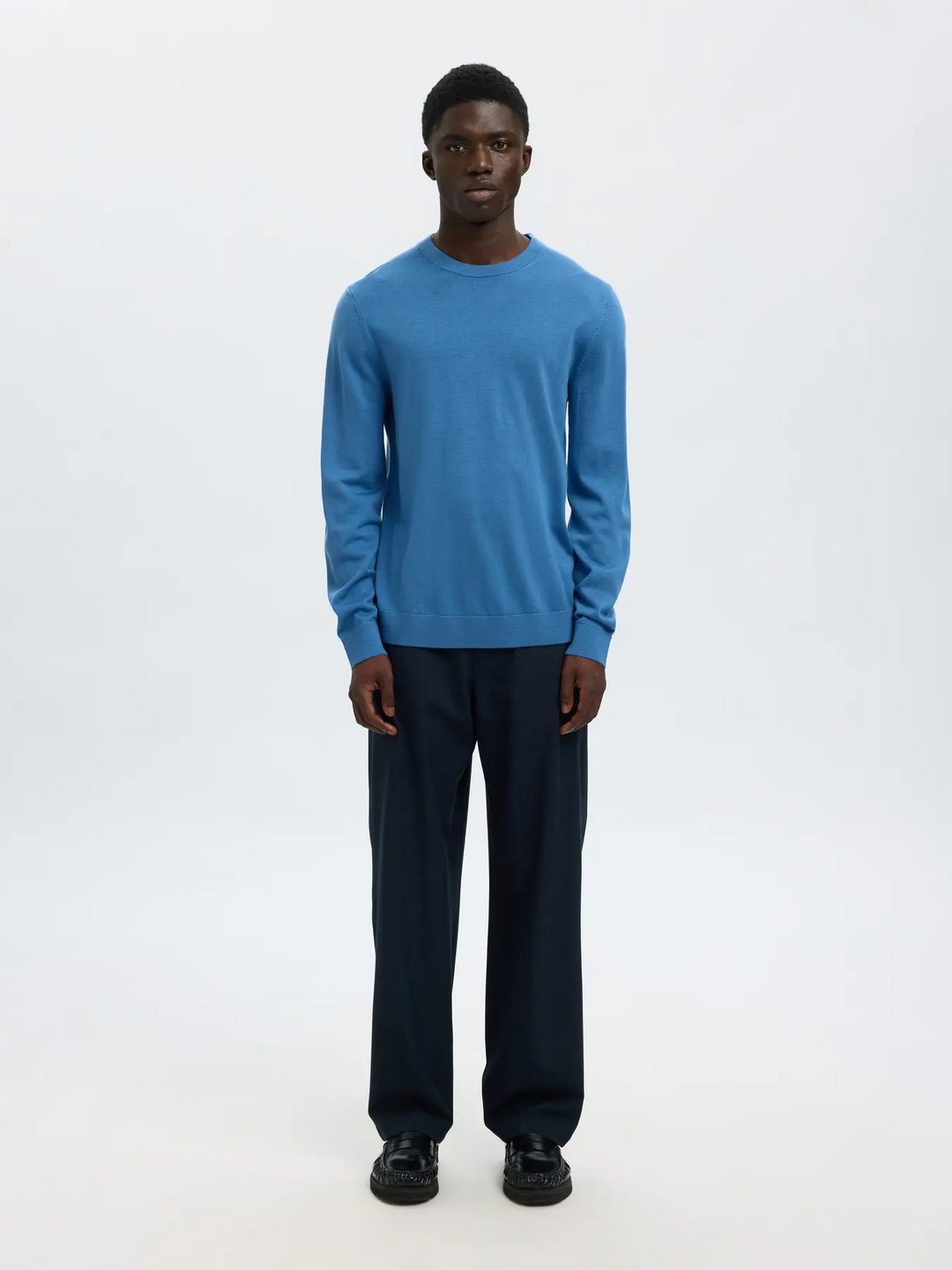 SLHTray Ls knit merino crew neck