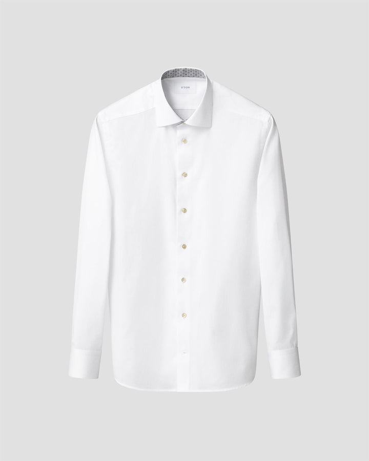 Contemporary Fit White Medallion Effect Signature Twill Shirt