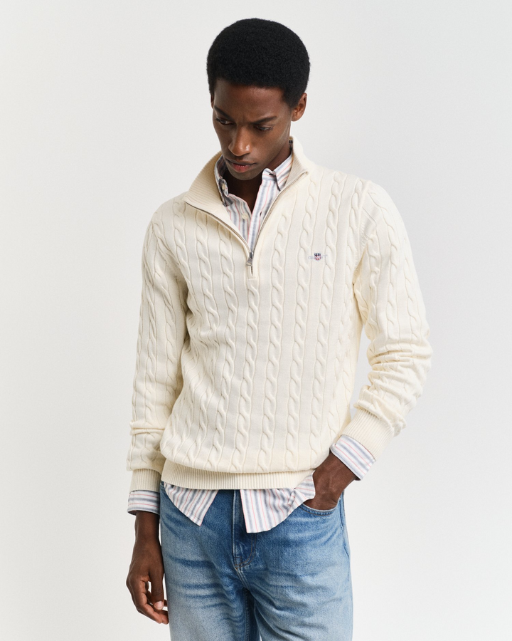 Cotton Cable Half Zip