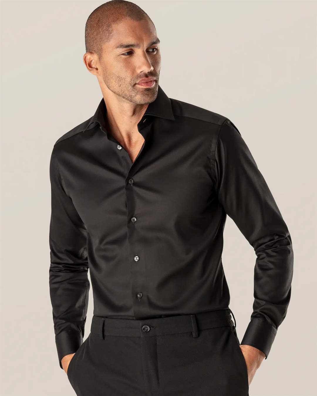 Black Signature Twill Shirt slim