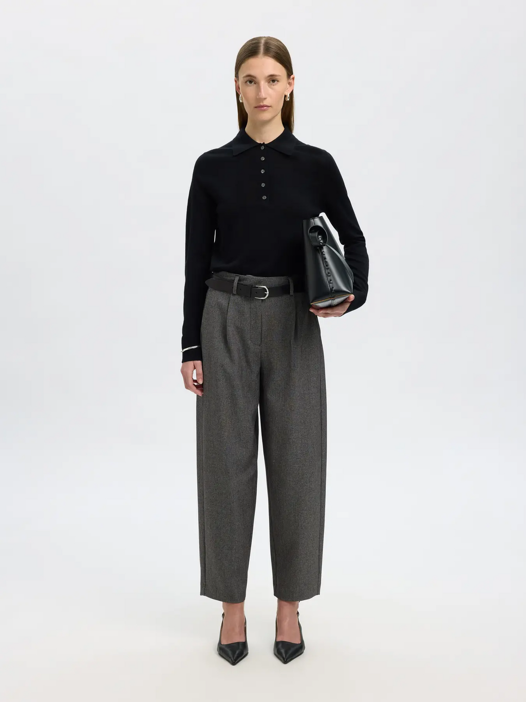 SLFTHEA LS KNIT MERINO COLLAR NECK NOOS