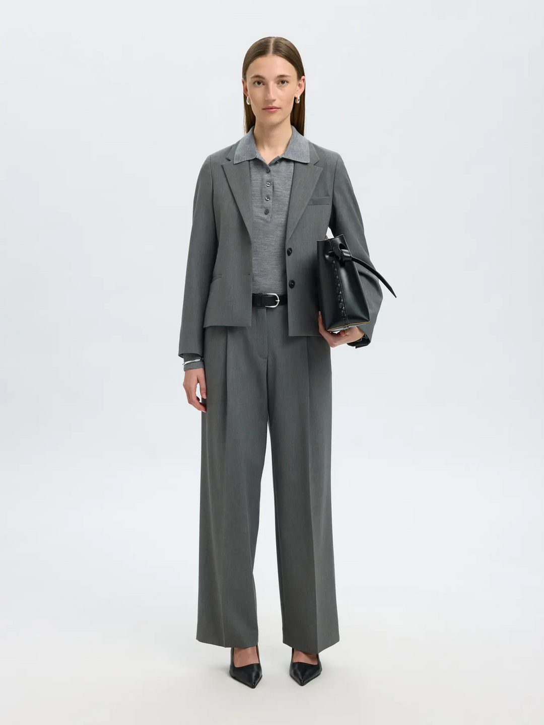 SLFTHEA LS KNIT MERINO COLLAR NECK NOOS