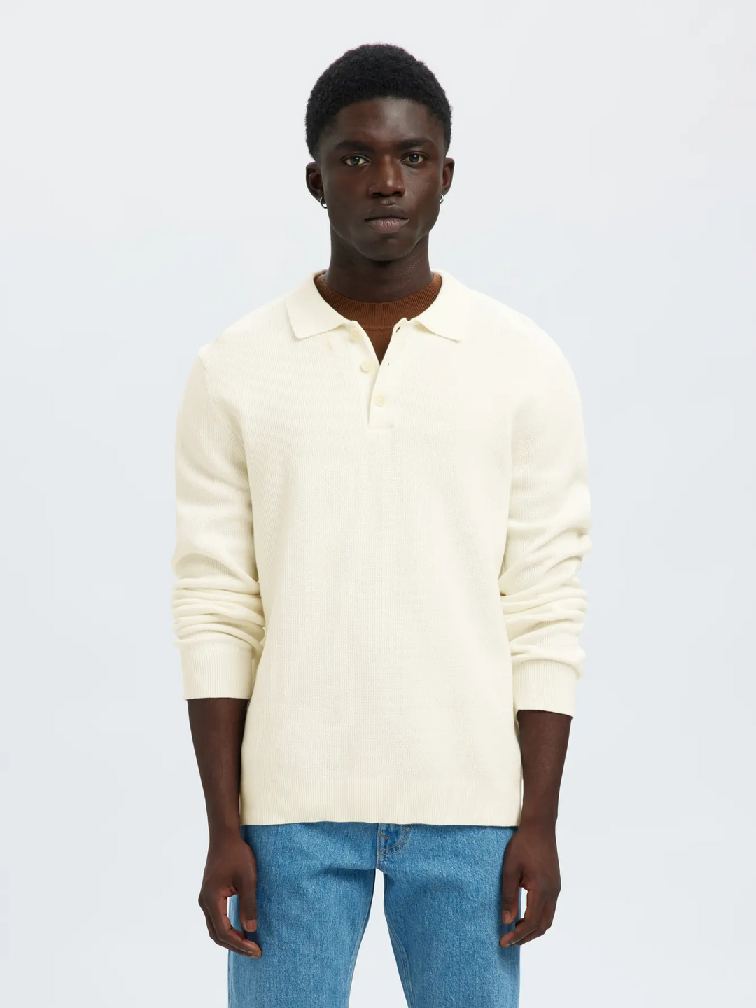 SLHDane Ls knit  Structure polo neck