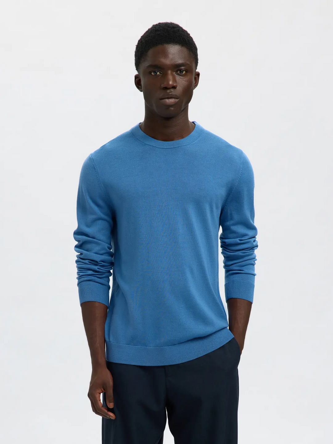 SLHTray Ls knit merino crew neck