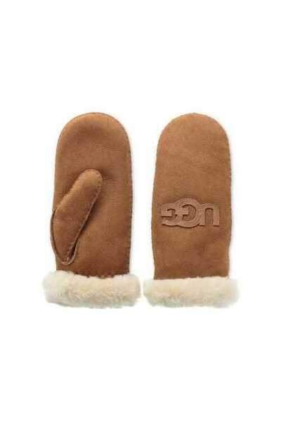W sheepskin embroidered mitten