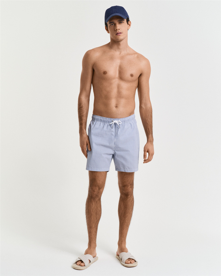 Seersucker swim shorts