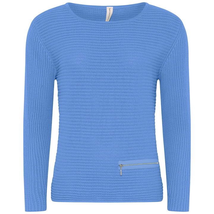 Pullover w. zipper effect