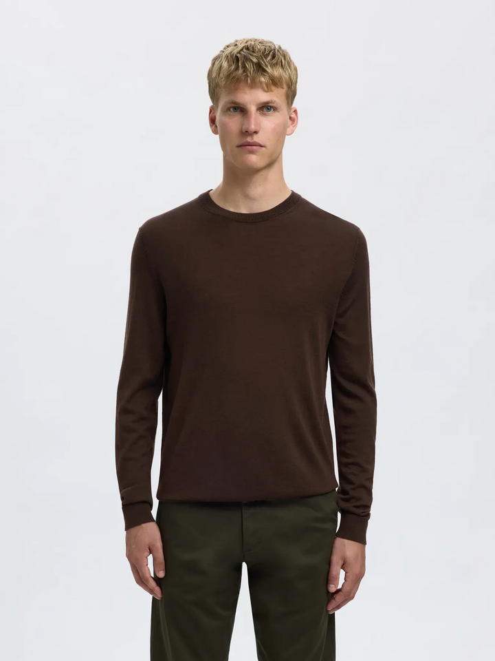 SLHTray Ls knit merino crew neck
