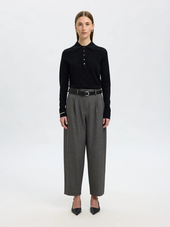 SLFTHEA LS KNIT MERINO COLLAR NECK NOOS