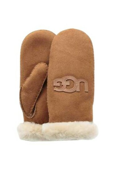 W sheepskin embroidered mitten