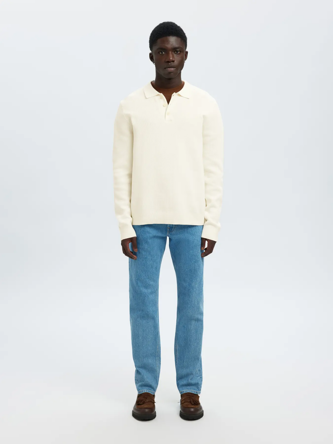SLHDane Ls knit  Structure polo neck