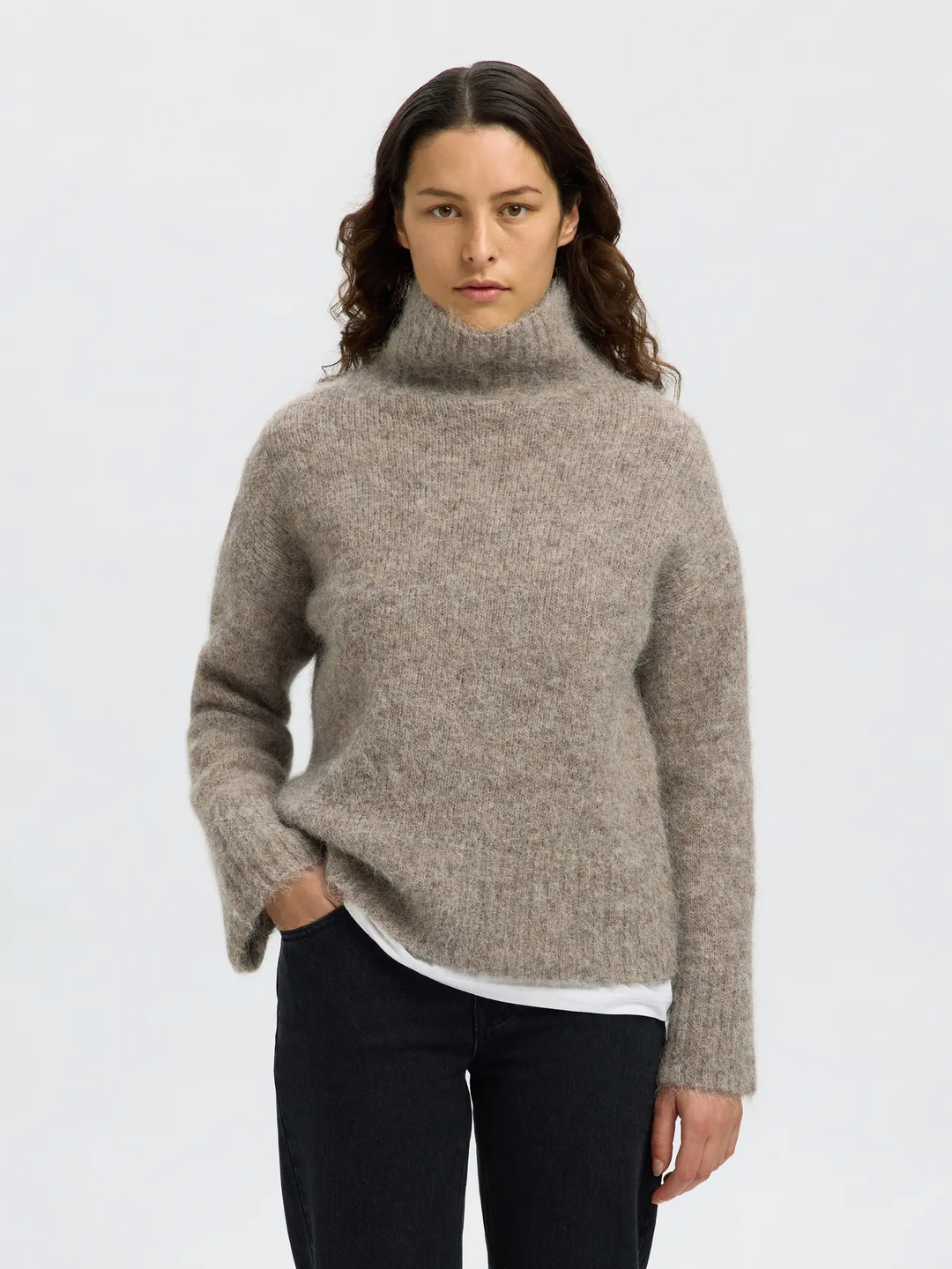 SLFGABRIELLA LS KNIT HIGH NECK NOOS