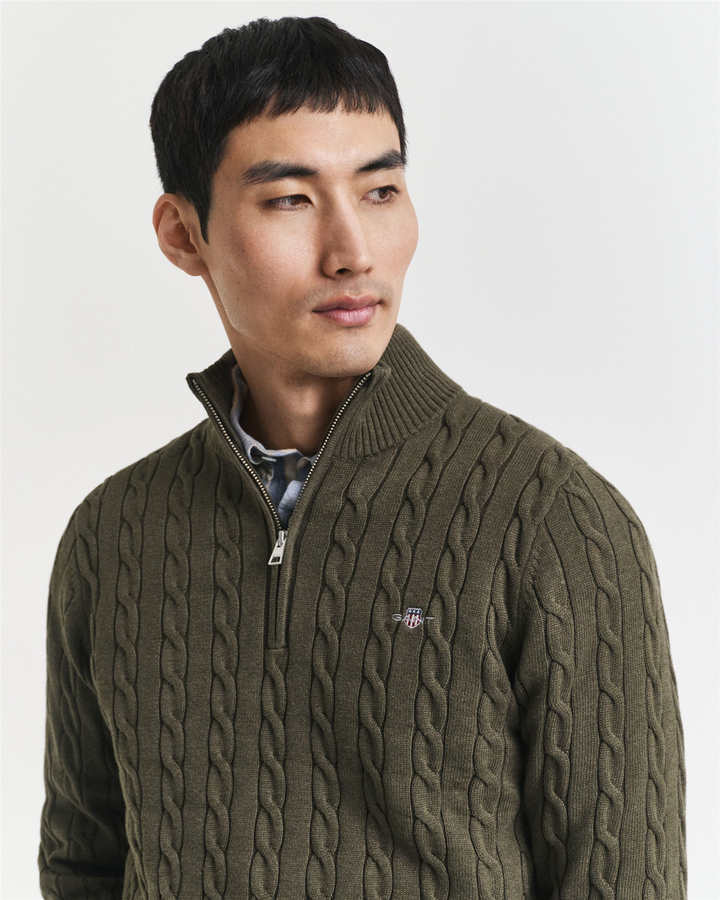 Cotton Cable Half Zip