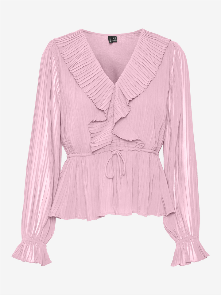 VMDORA L/S FRILL PLEAT TOP