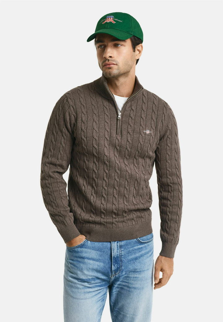 Cotton Cable Half Zip