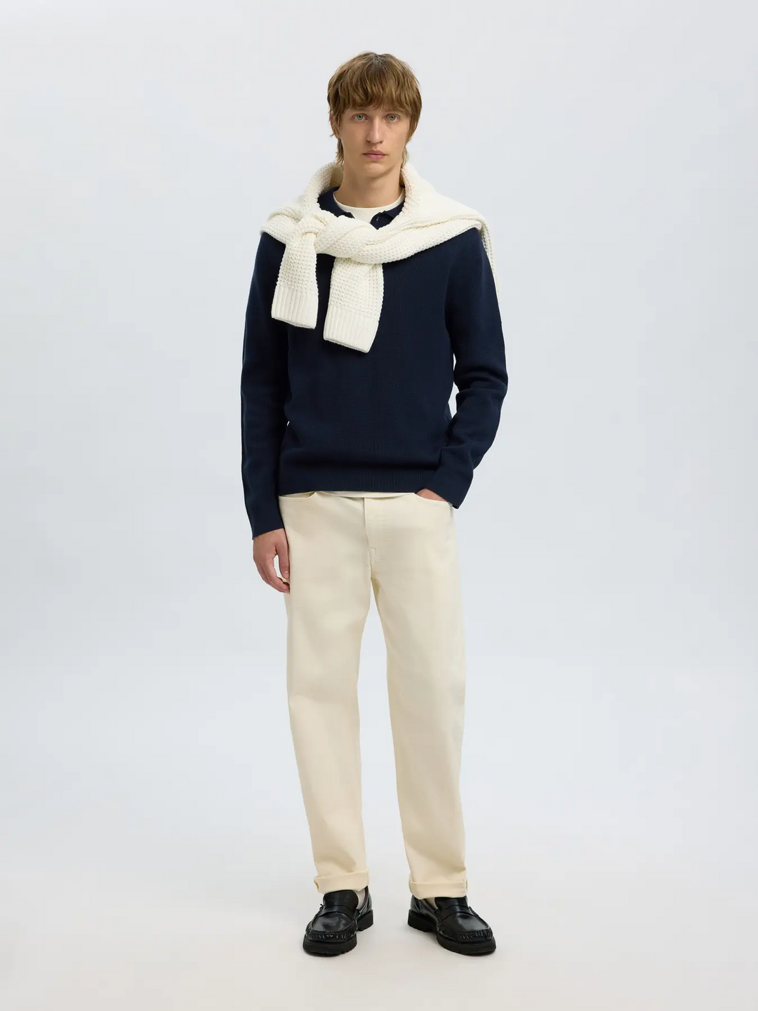 SLHDane Ls knit  Structure polo neck