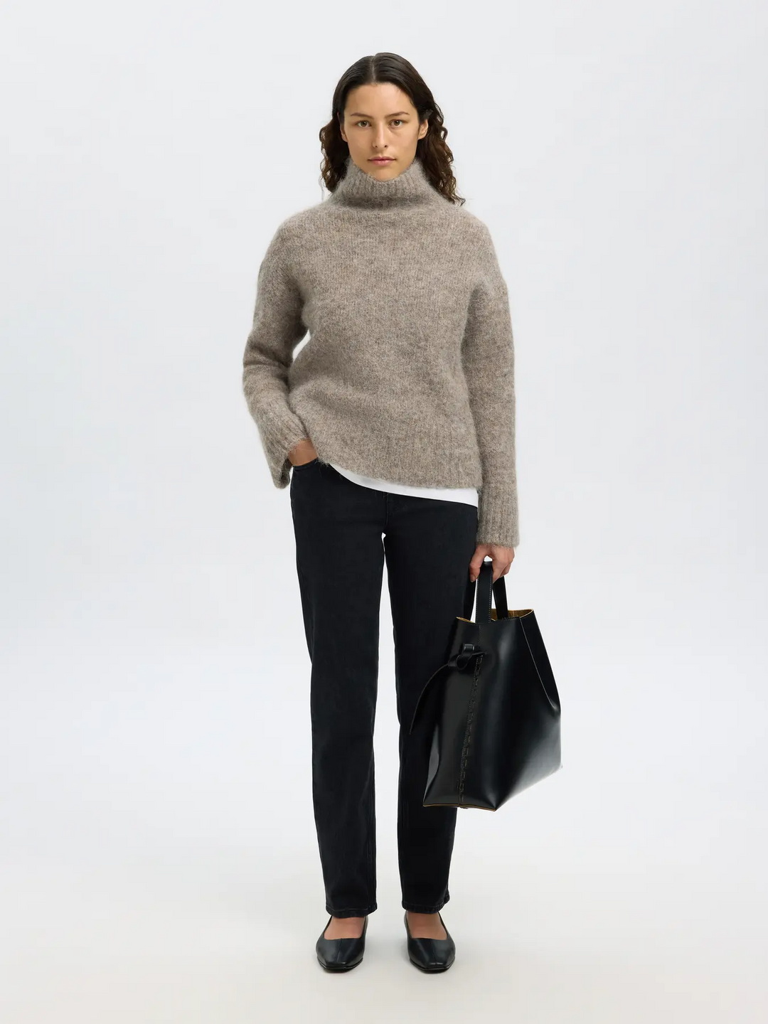 SLFGABRIELLA LS KNIT HIGH NECK NOOS