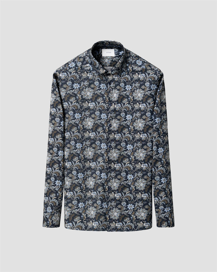 Slim Floral Print Signature twill
