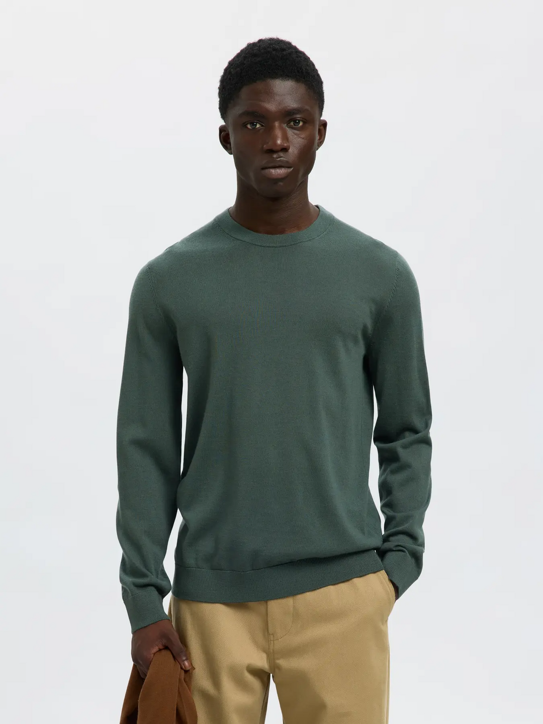 SLHTray Ls knit merino crew neck