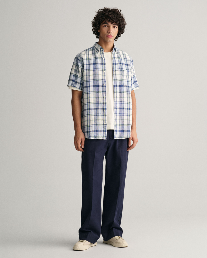 Regular Linen Madras SS Shirt
