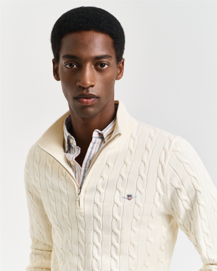 Cotton Cable Half Zip