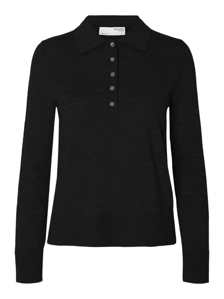 SLFTHEA LS KNIT MERINO COLLAR NECK NOOS