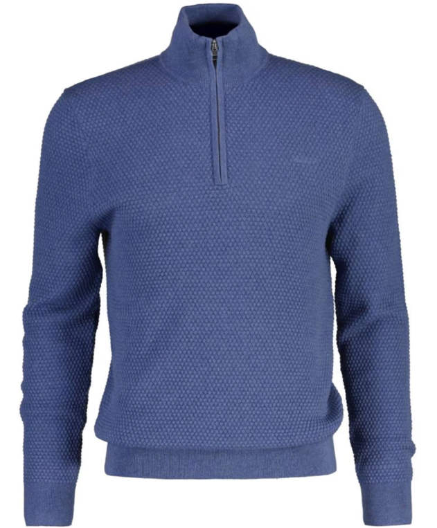 Texured Cotton Merino Half Zip