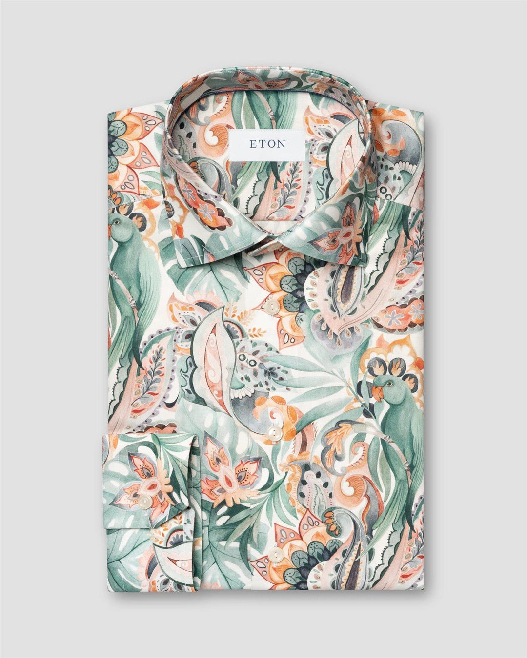Contemporary Parrot Motif Signature Twill Shirt