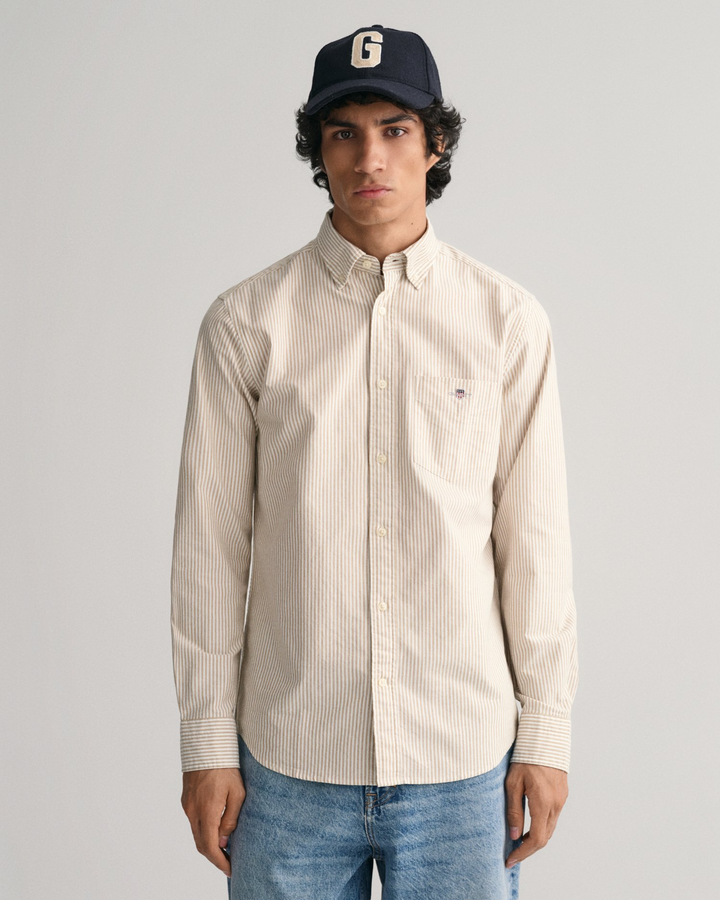 Reg Oxford banker stripe shirt