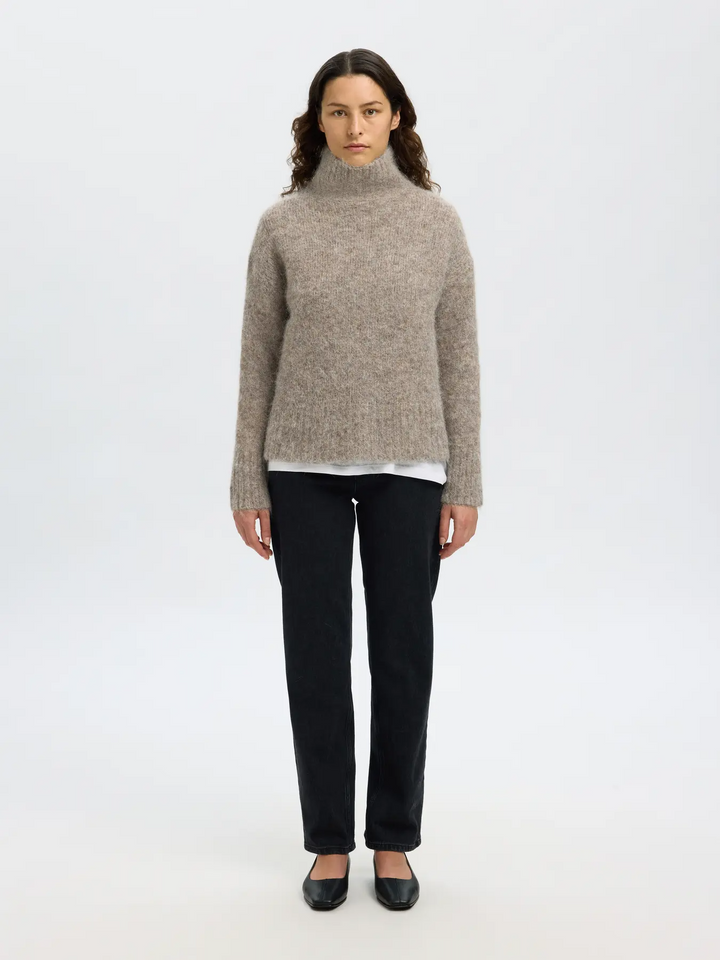 SLFGABRIELLA LS KNIT HIGH NECK NOOS