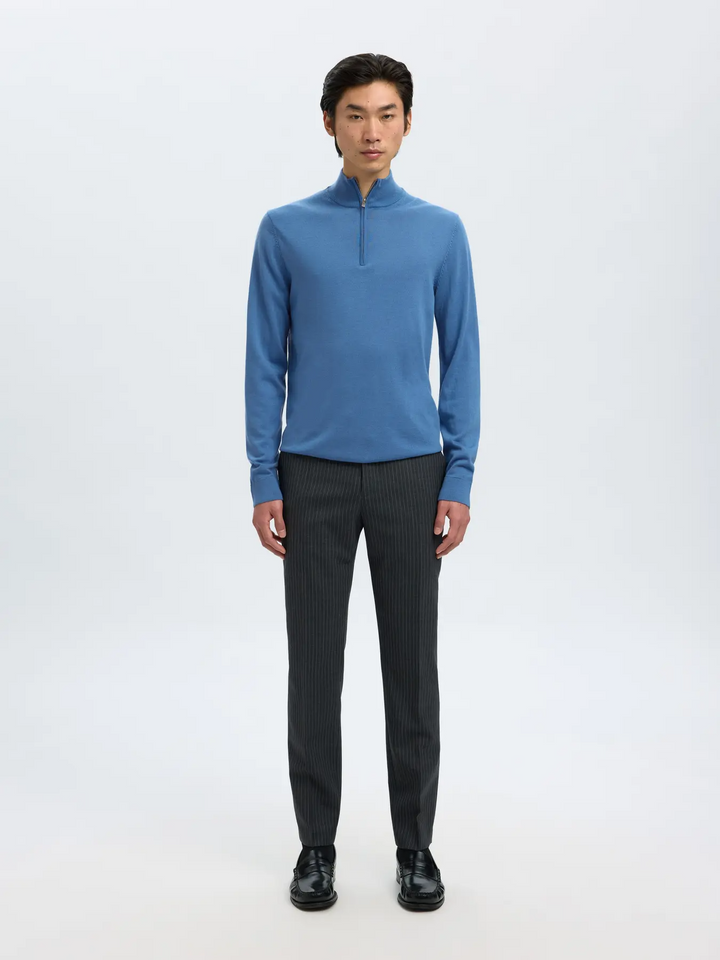 SLHTray Ls Knit merino half zip