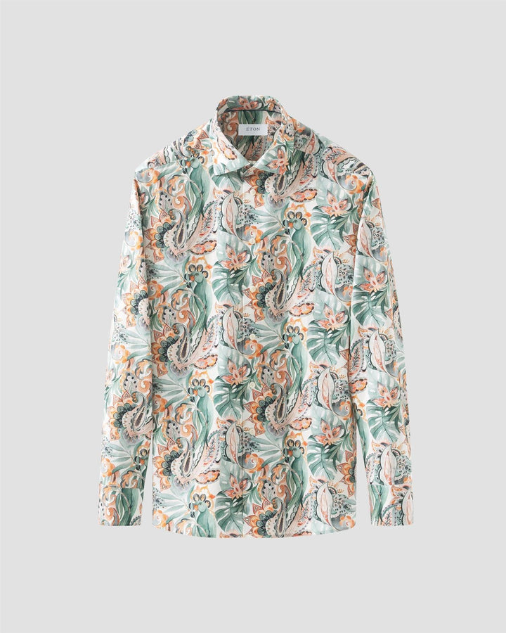 Contemporary Parrot Motif Signature Twill Shirt