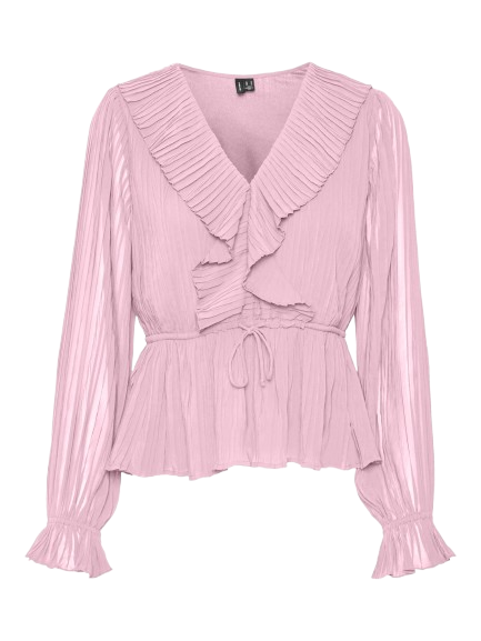 VMDORA L/S FRILL PLEAT TOP