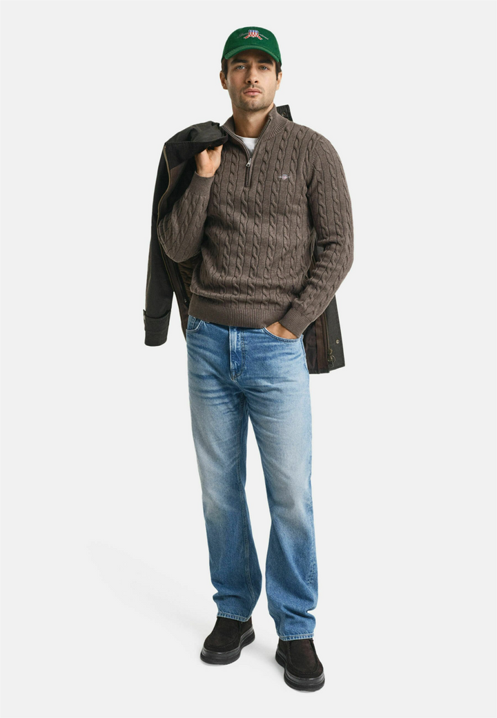 Cotton Cable Half Zip