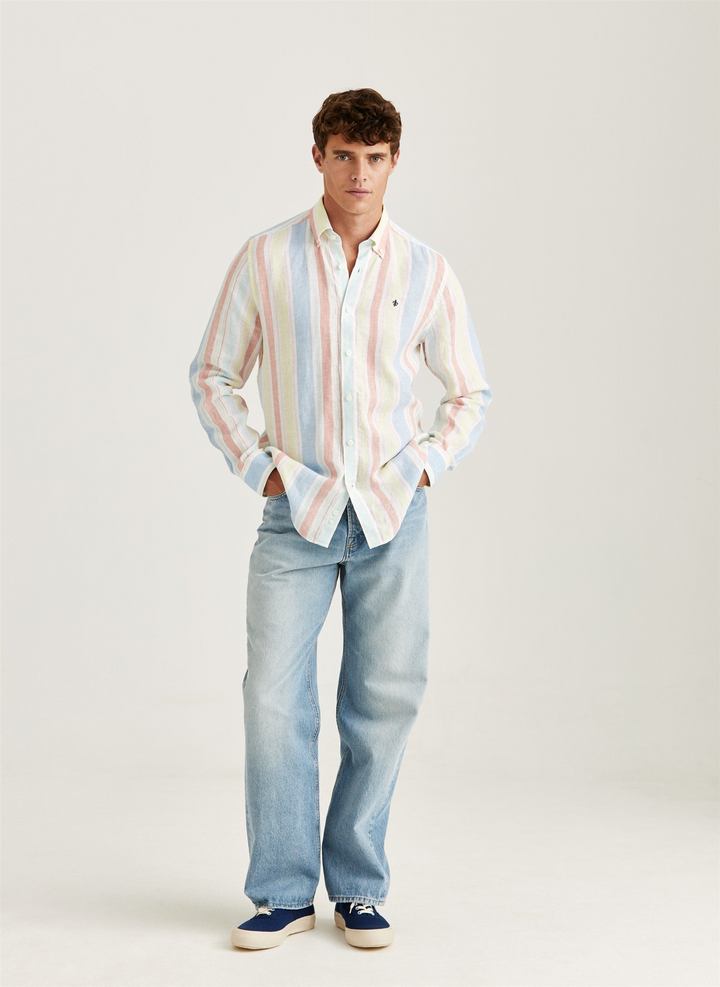 Happy Linen Stripe Shirt